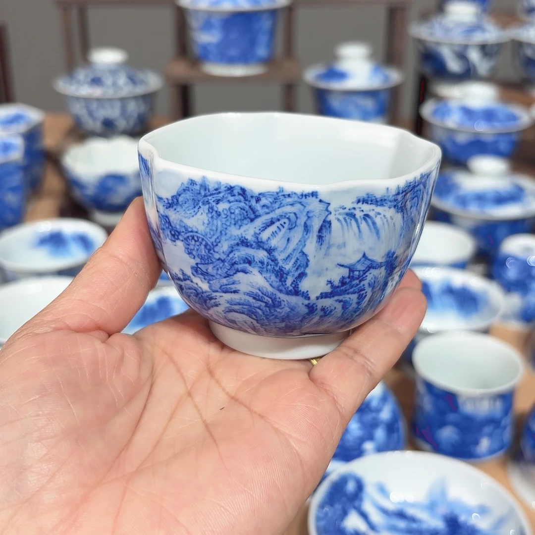 景德镇纯手绘四方杯