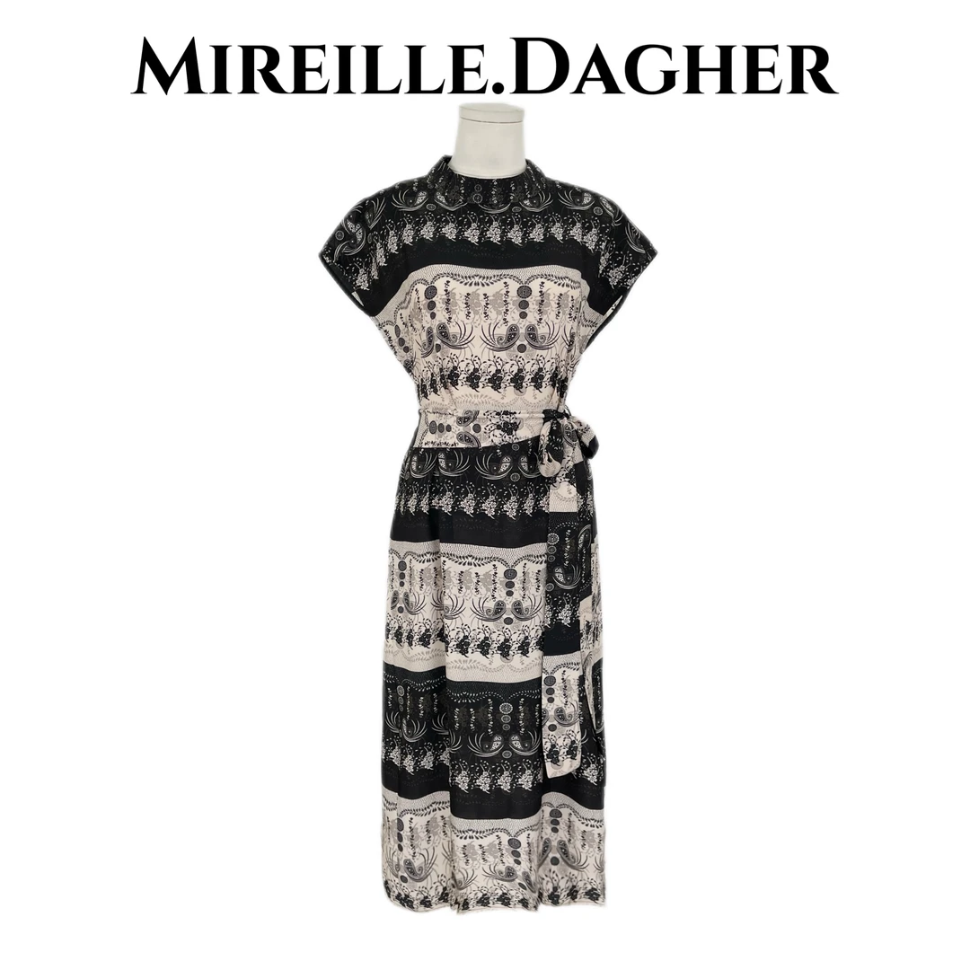 米莱Jiaer/新款时尚收腰气质款花色连衣裙X27008