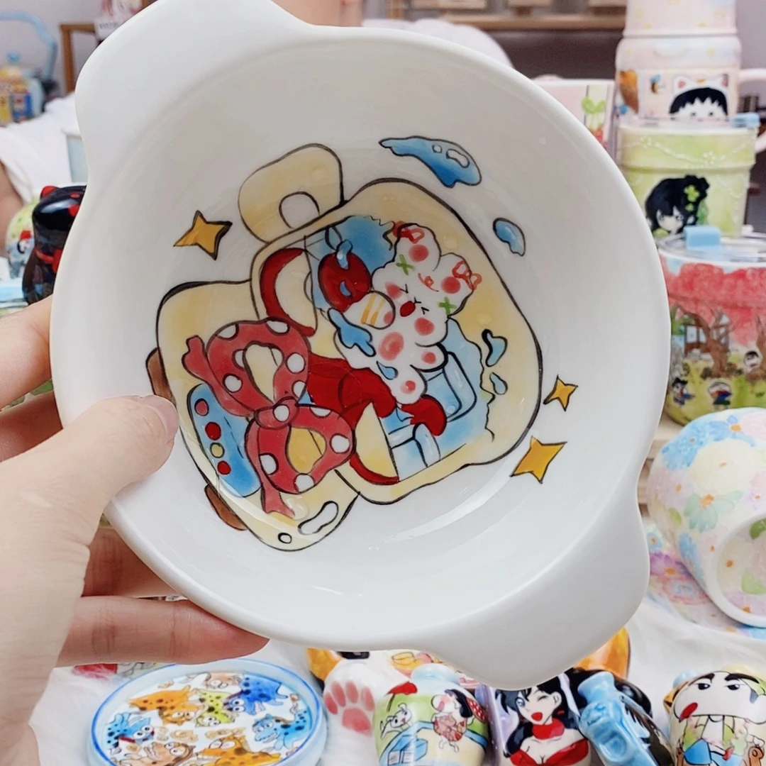 瓷片董董文创手绘陶瓷