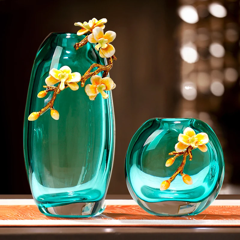 新中式珐琅彩花瓶摆件轻奢高档客厅玄关电视柜酒柜餐桌装饰品摆件