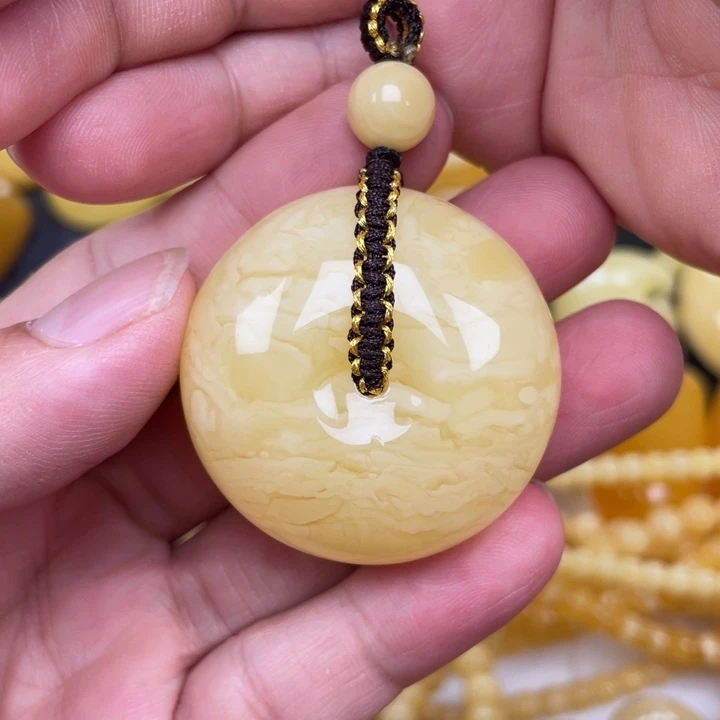 裸石蜜蜡未镶嵌燕***作蜜蜡平安扣