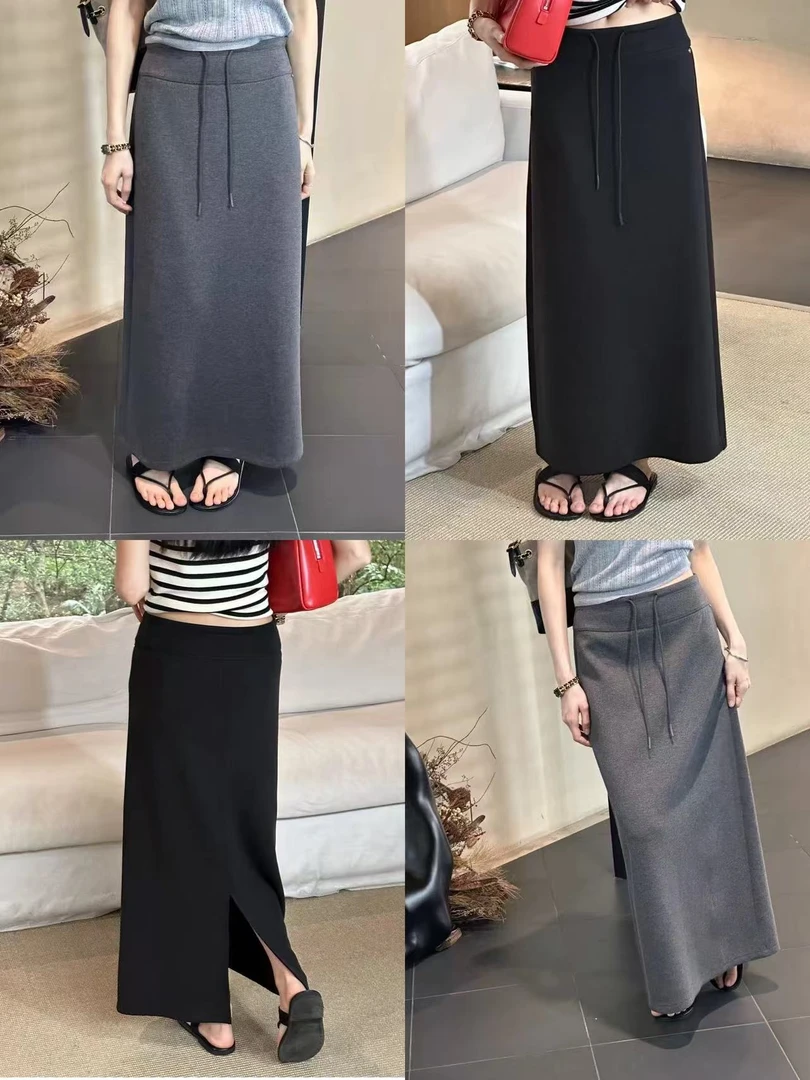 DALIANSU/大脸酥-4619   秋季加厚设计感抽绳高腰半身裙