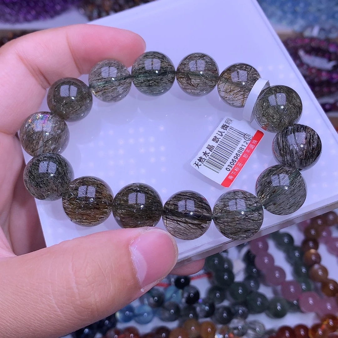 未镶嵌手链水晶15mm绿碧发