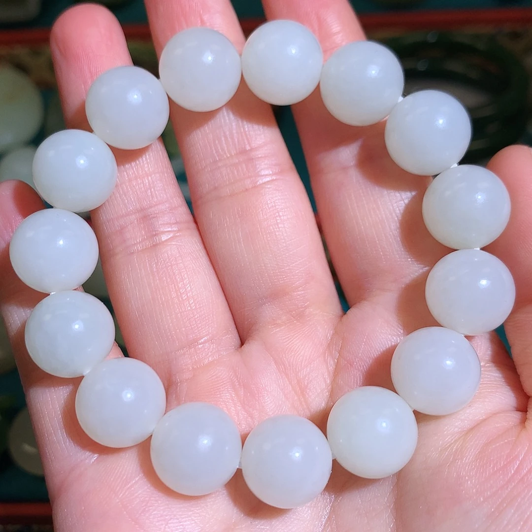 手链未镶嵌和田玉（白玉）