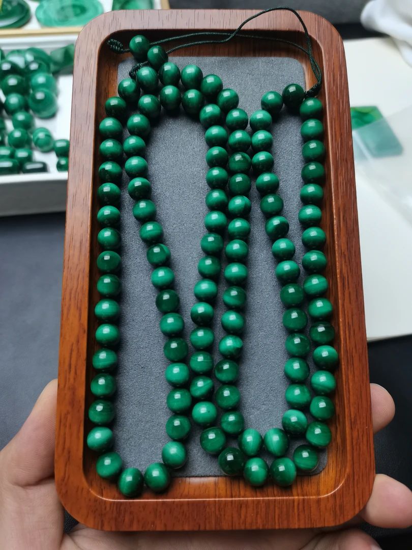 天然孔雀石精品猫眼 颈饰108时尚