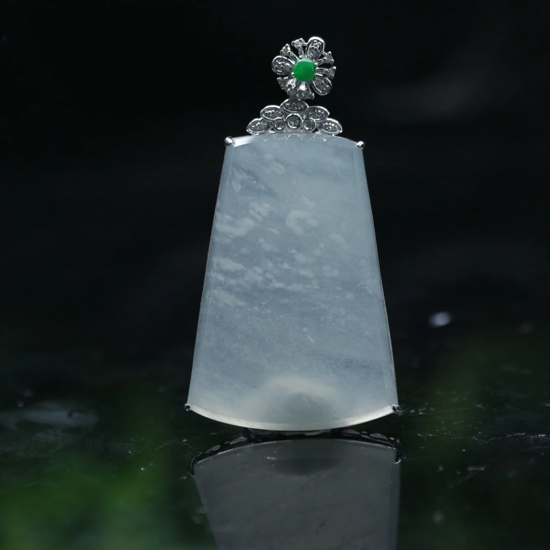 FC55天然缅甸翡翠A货18k无事牌/400630/保利厦门拍卖