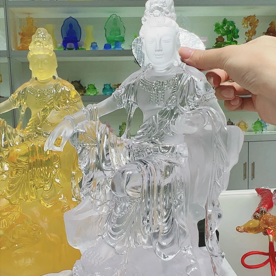 【闪购商品】手工艺品琉璃"****?观自在菩萨 27cm