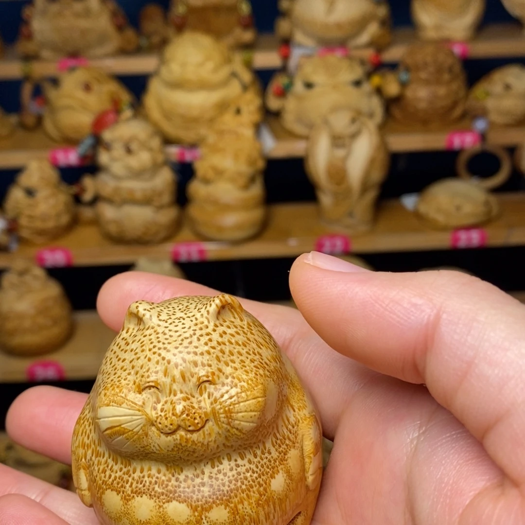 竹招财猫竹雕精工制作