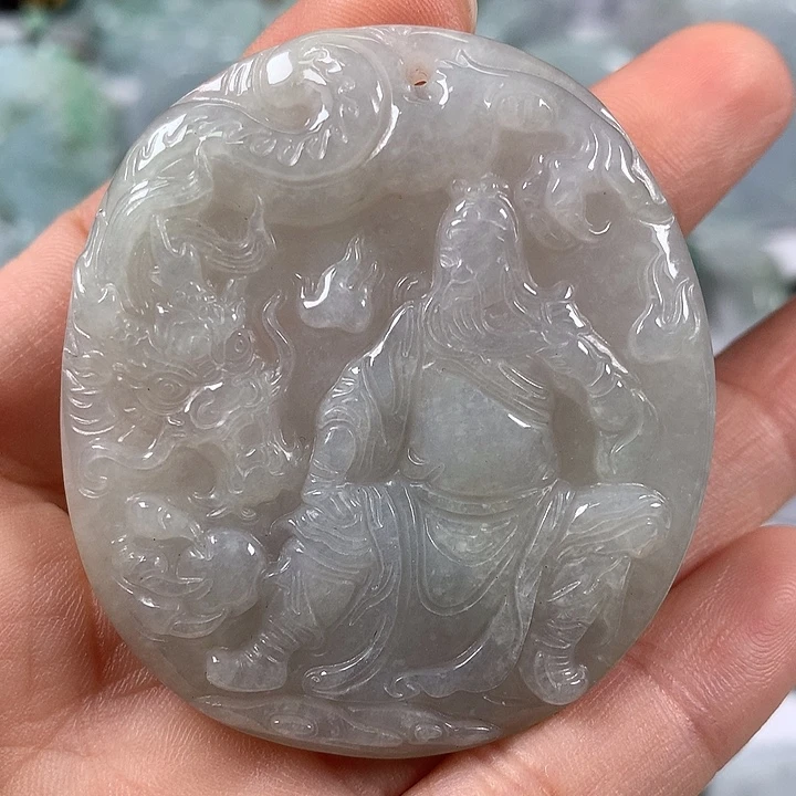 颈饰未镶嵌翡翠玉龙关二爷福利
