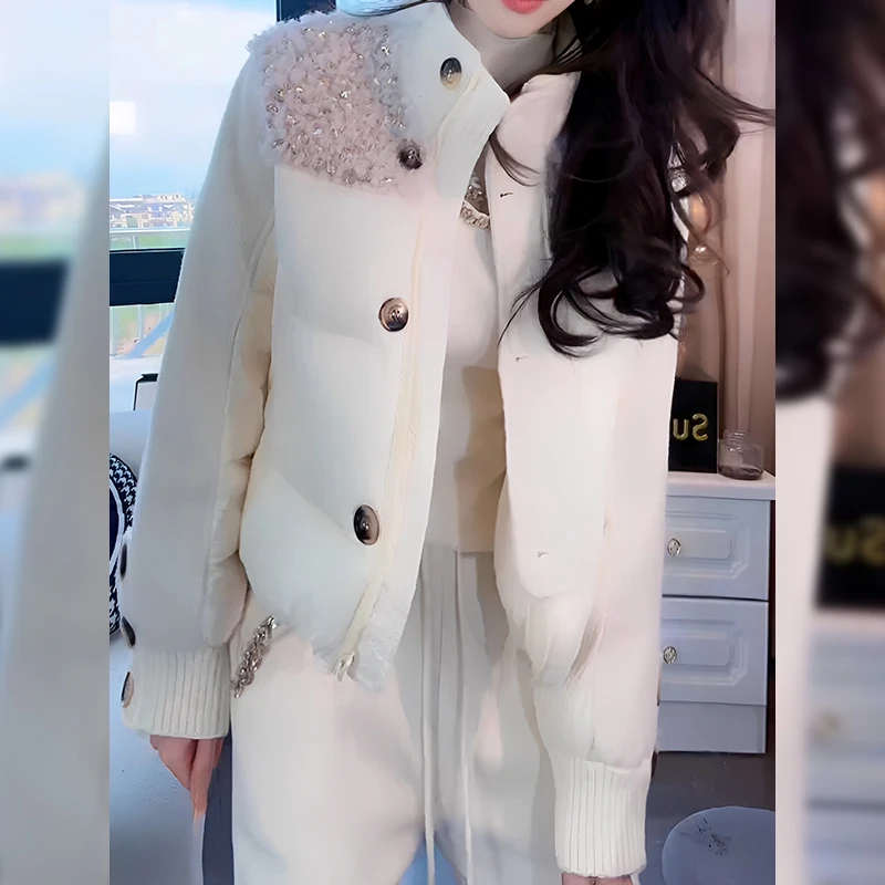 2025冬季新款时尚慵懒风立领宽松休闲百搭长袖短款棉服外套