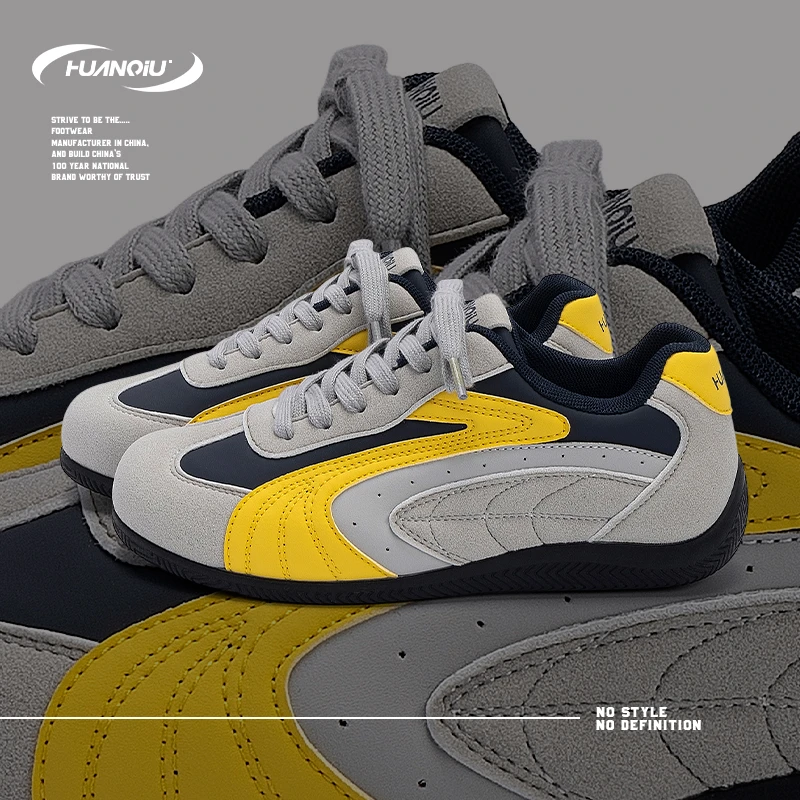 HUANQIU/环球简约潮流内增高百搭赛车鞋男鞋2025秋季新款休闲板鞋