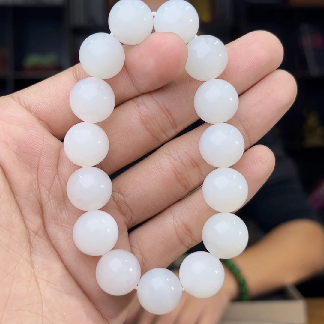 和田玉未镶嵌手串天然和田玉青海三岔河卡14