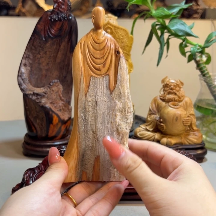 木崖柏无相佛摆件
