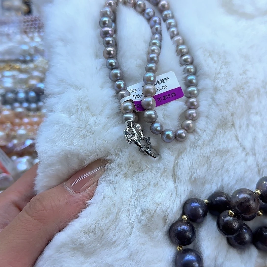 银S925镶嵌项链定制636淡水珍珠
