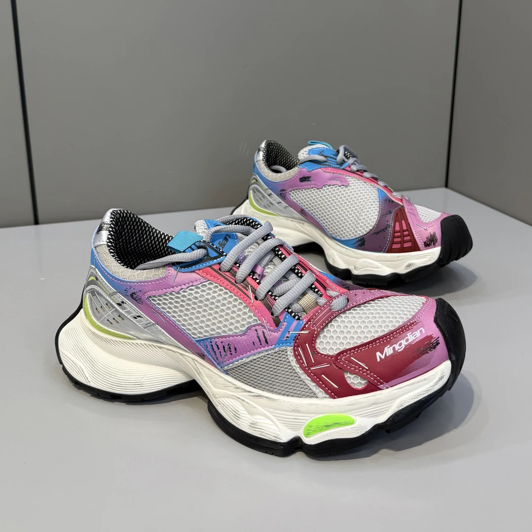 2025潮男时尚休闲老爹鞋多巴胺情侣同款增高网面透气休闲运动鞋男