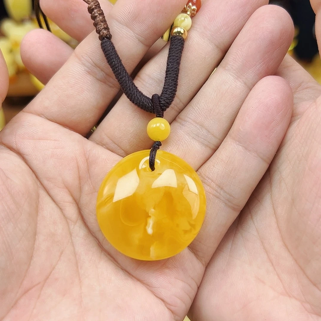 蜜蜡未镶嵌珠宝奇石蜜蜡吊坠12.3克