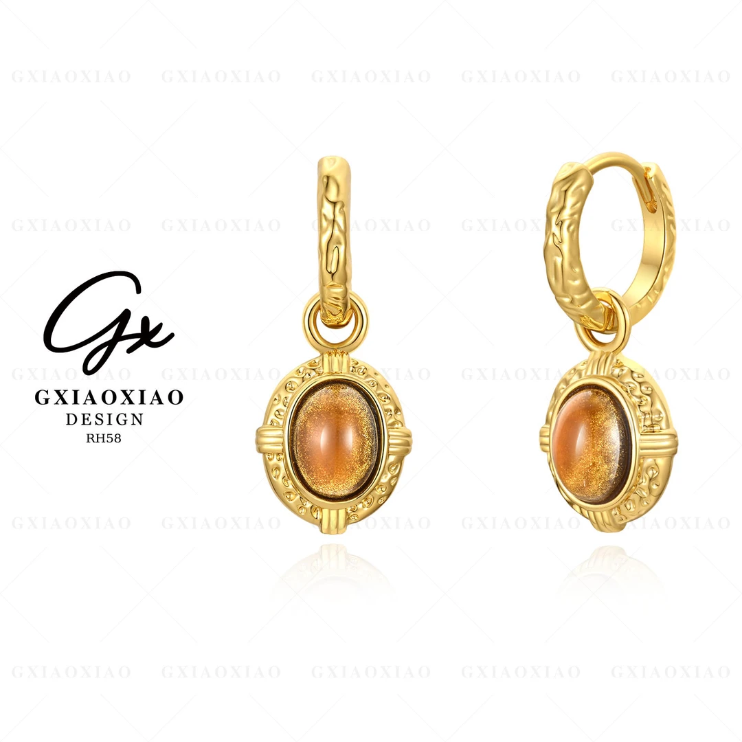 铜合金耳饰 GXX 【夏夜古斯】 时尚气质高級感简约百搭耳环 RH58