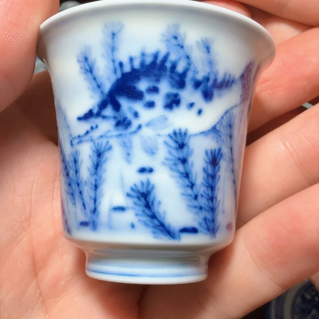 釉下青花柴窑单杯