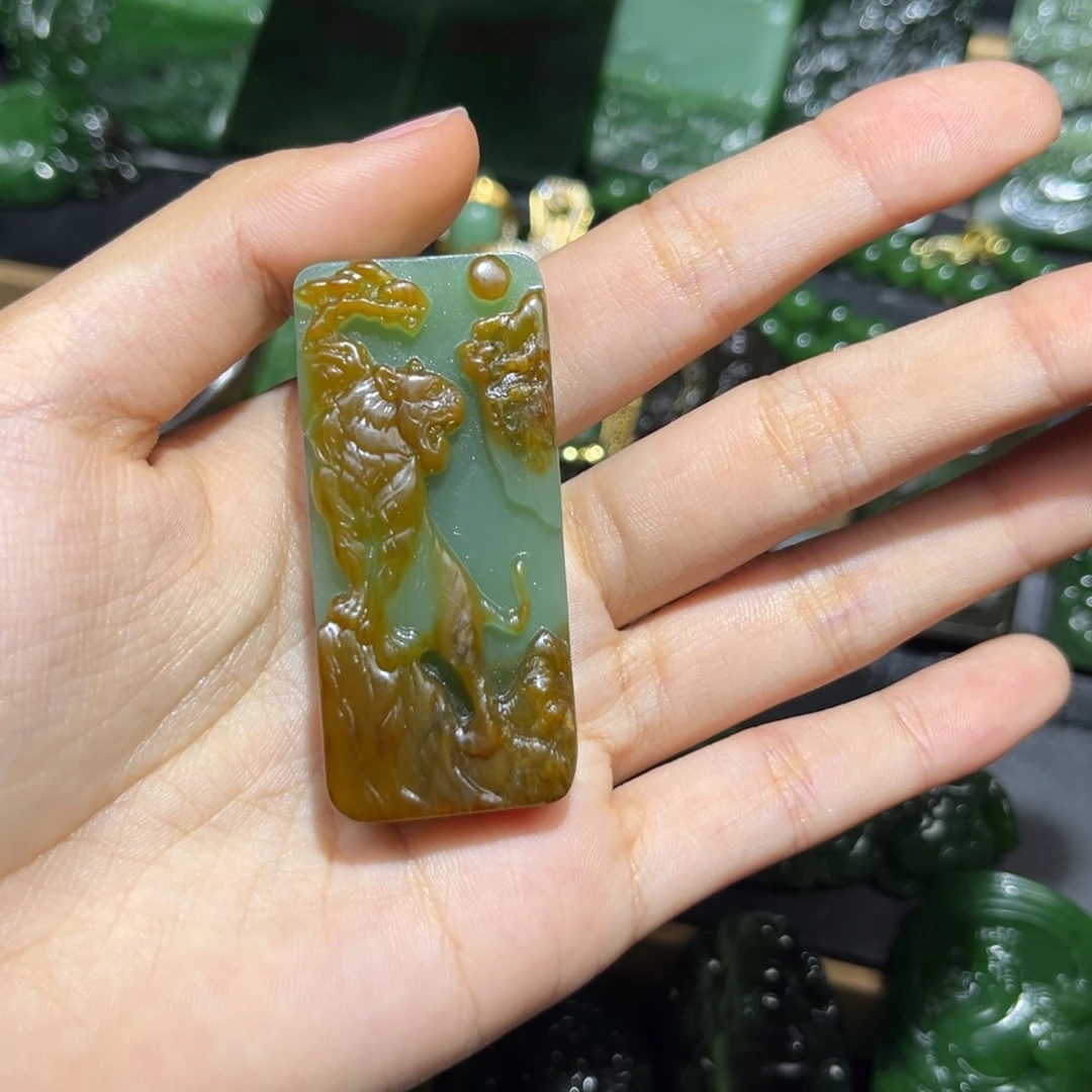 释***年和田玉（碧玉）未镶嵌挂件