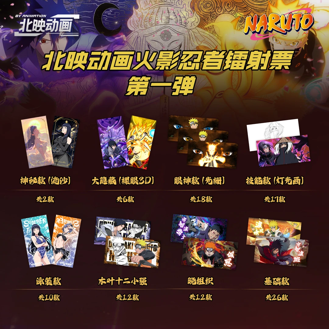 【全强娶+大转盘】北映动画火影忍者亚克力镭射票盲盒（默认代拆）