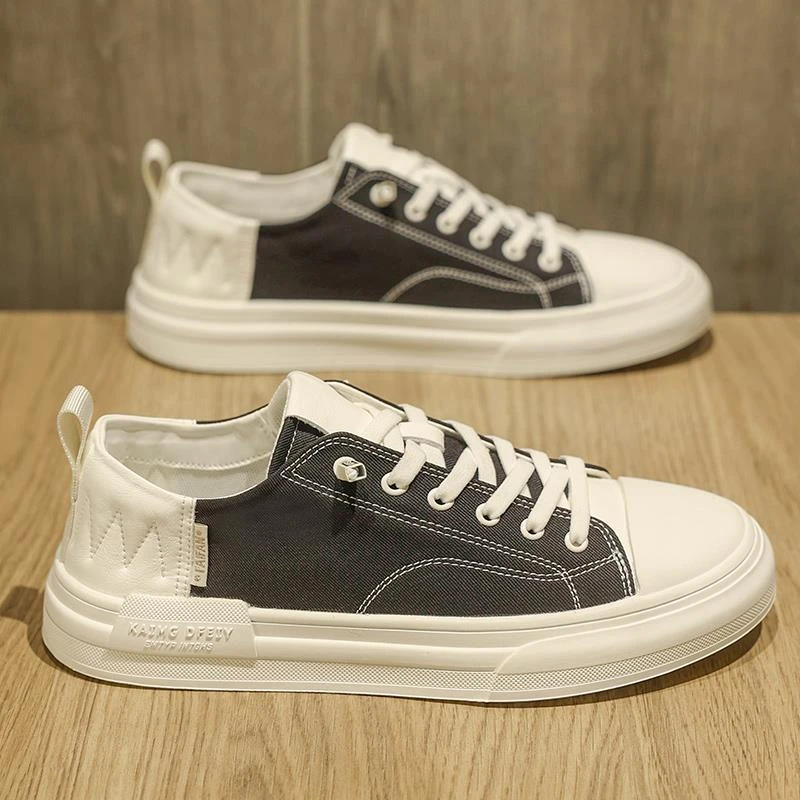HKHY透气男鞋新款软底低帮帆布鞋男士夏季免系带轻便百搭休闲板鞋