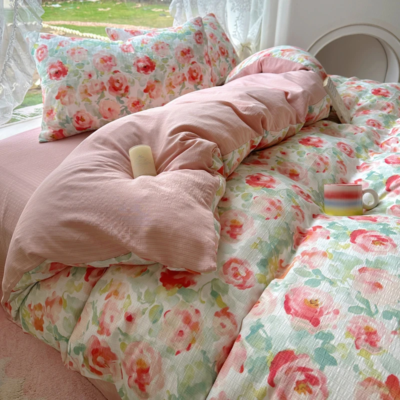 【小义专属】Chool Anna/俏安娜 A类小竺棉亲肤透气四件套 雾漫