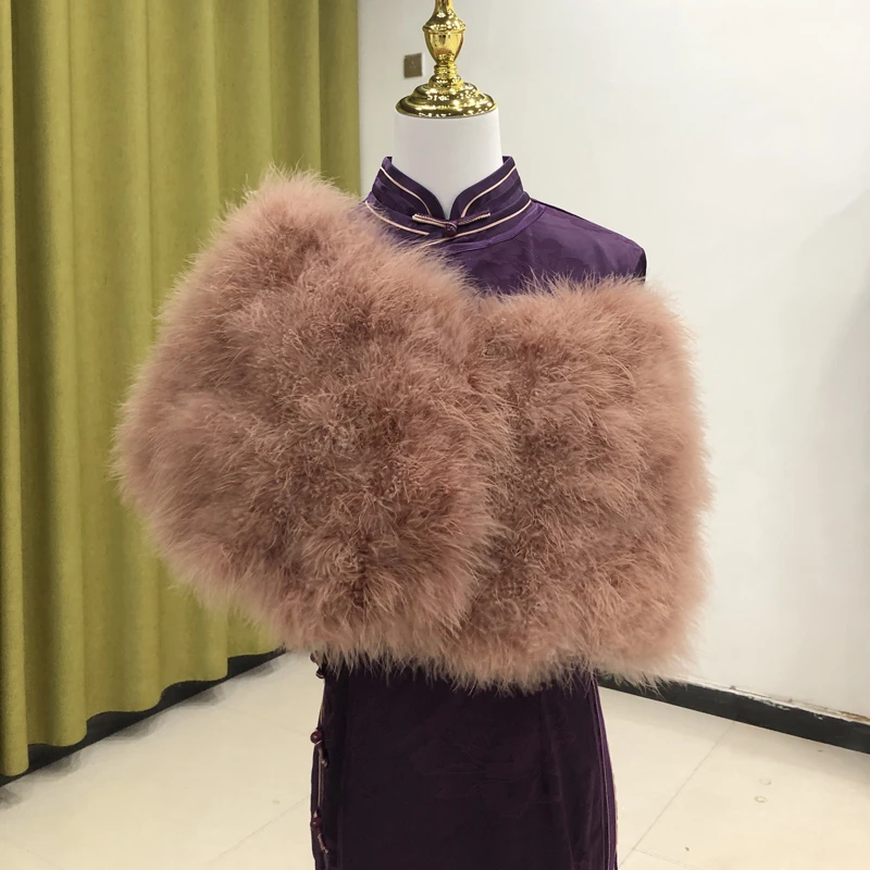 中国风披肩披风冬季保暖单色旗袍礼服外搭加厚女士毛绒气质轻奢