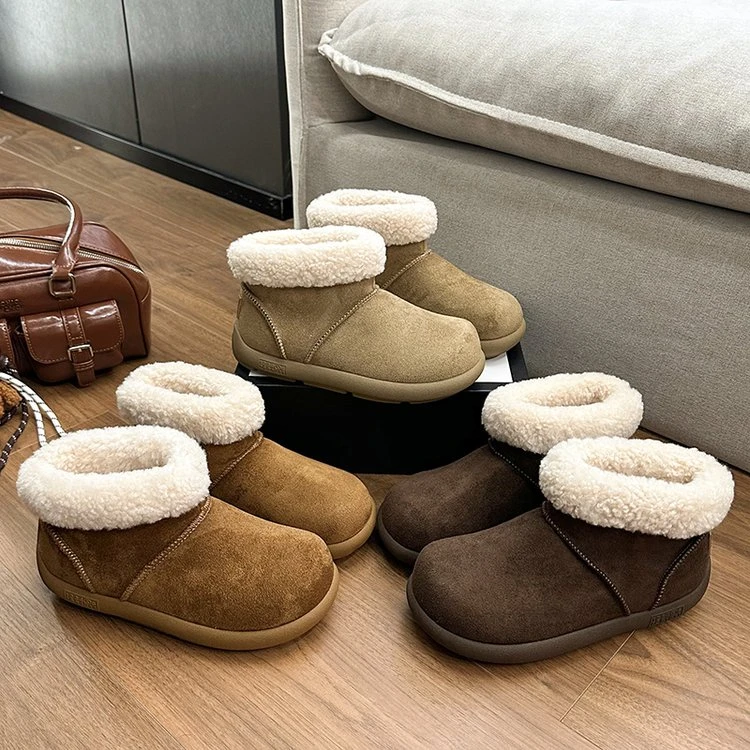 卷毛土豆靴2025新款加绒防滑圆头百搭保暖雪地靴