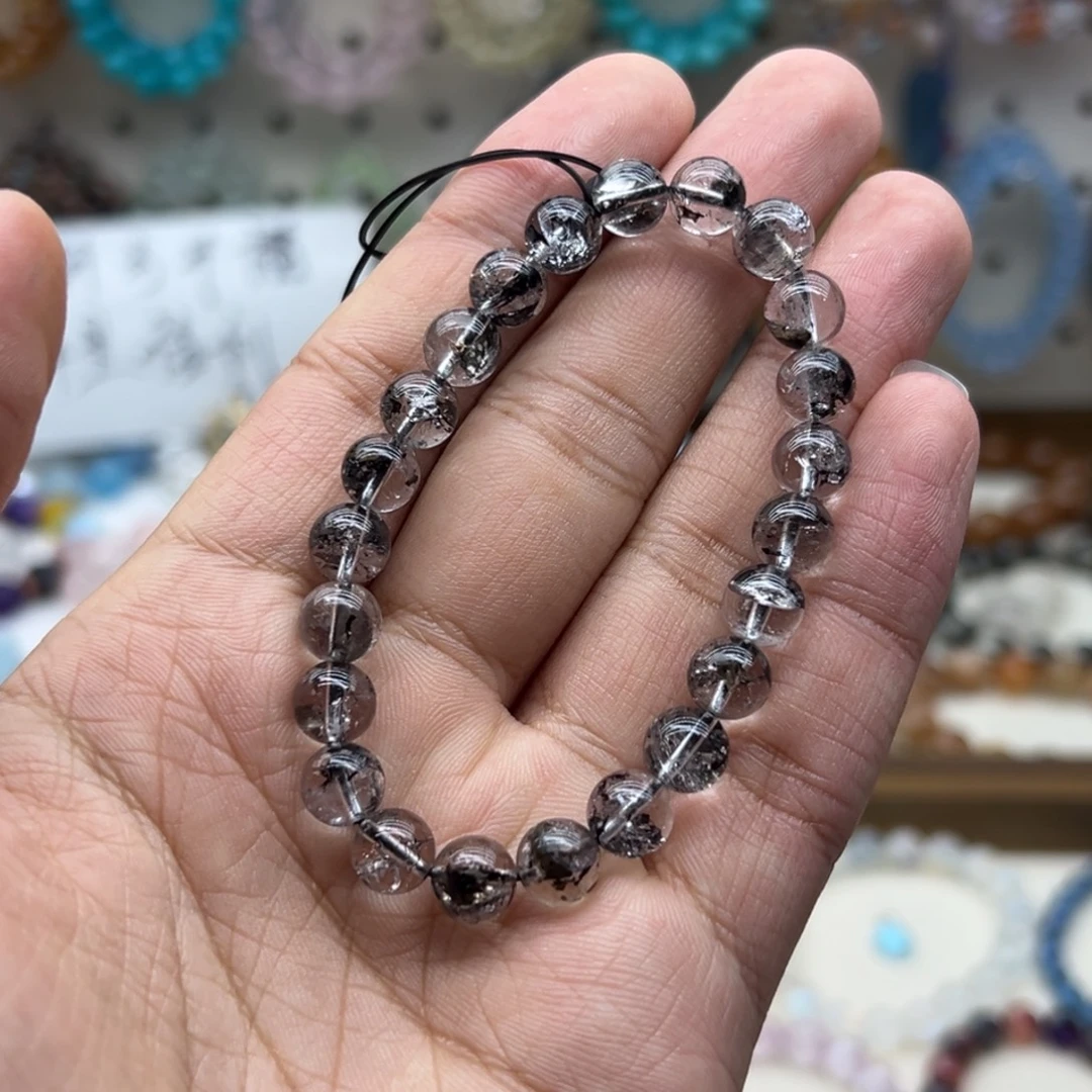 未镶嵌水晶手链8.2咪黑闪灵