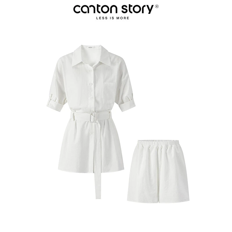 羊城故事 白色连衣裙套装女2025新款休闲通勤两件套装 Y50751920