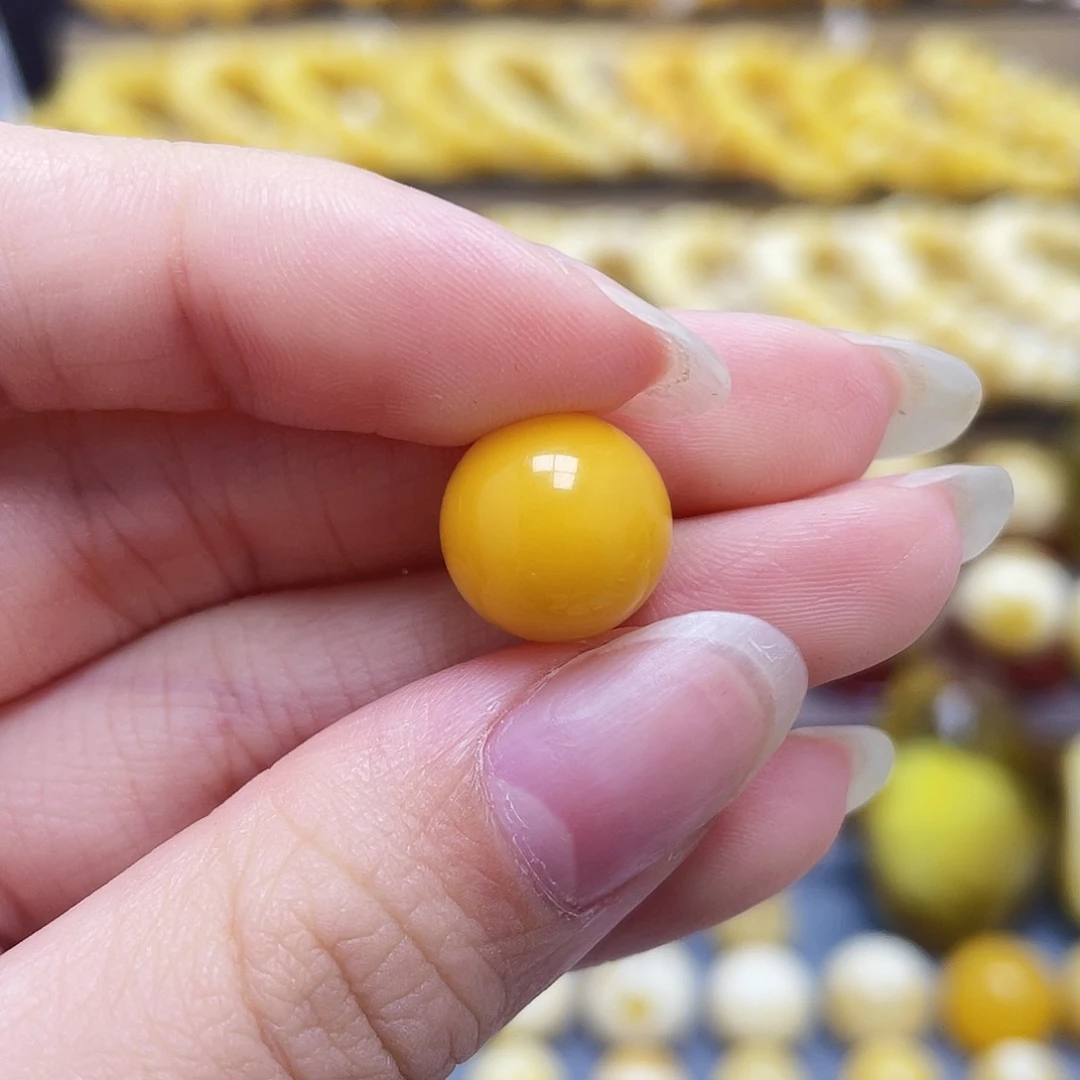 未镶嵌琥珀裸石12mm氧化款圆珠