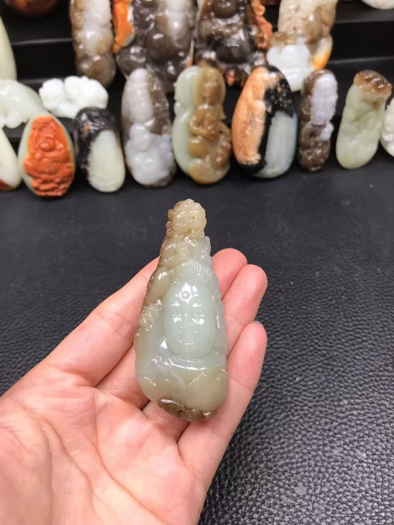 和田玉观音，超棒貔貅观音