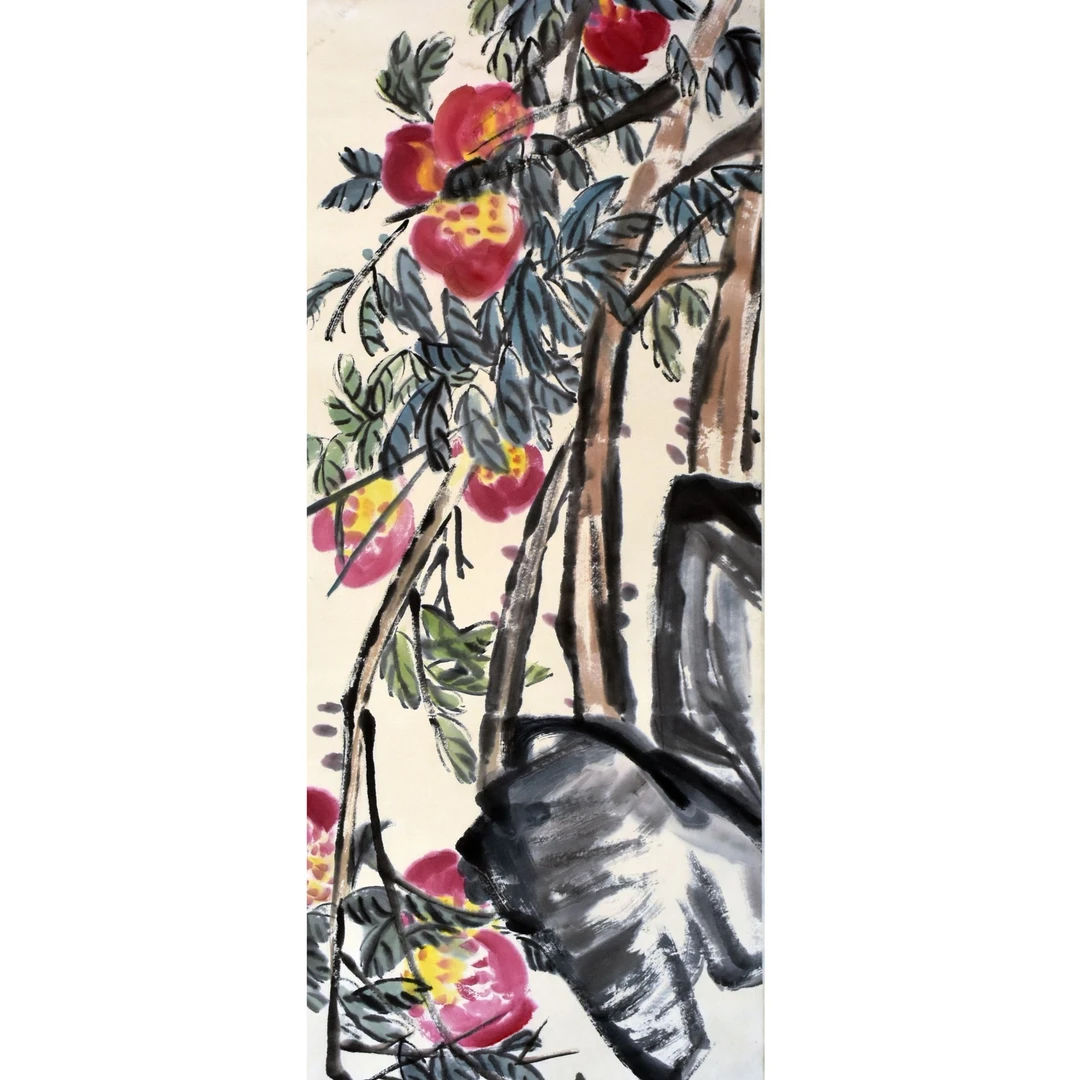 HM0548 九寿图 135×66cm 纸本立轴 8平尺