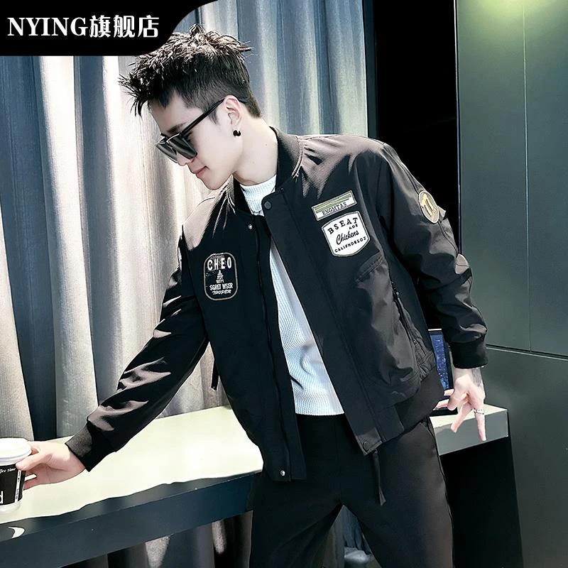 NYING2025新款棒球服外套男士冬季潮牌男装衣服高级感飞行员夹克
