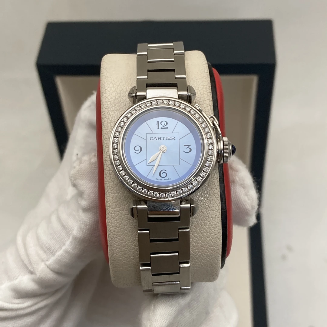 95新 Cartier/卡地亚 27mm卡地亚帕莎 优雅后镶钻石英女士腕表