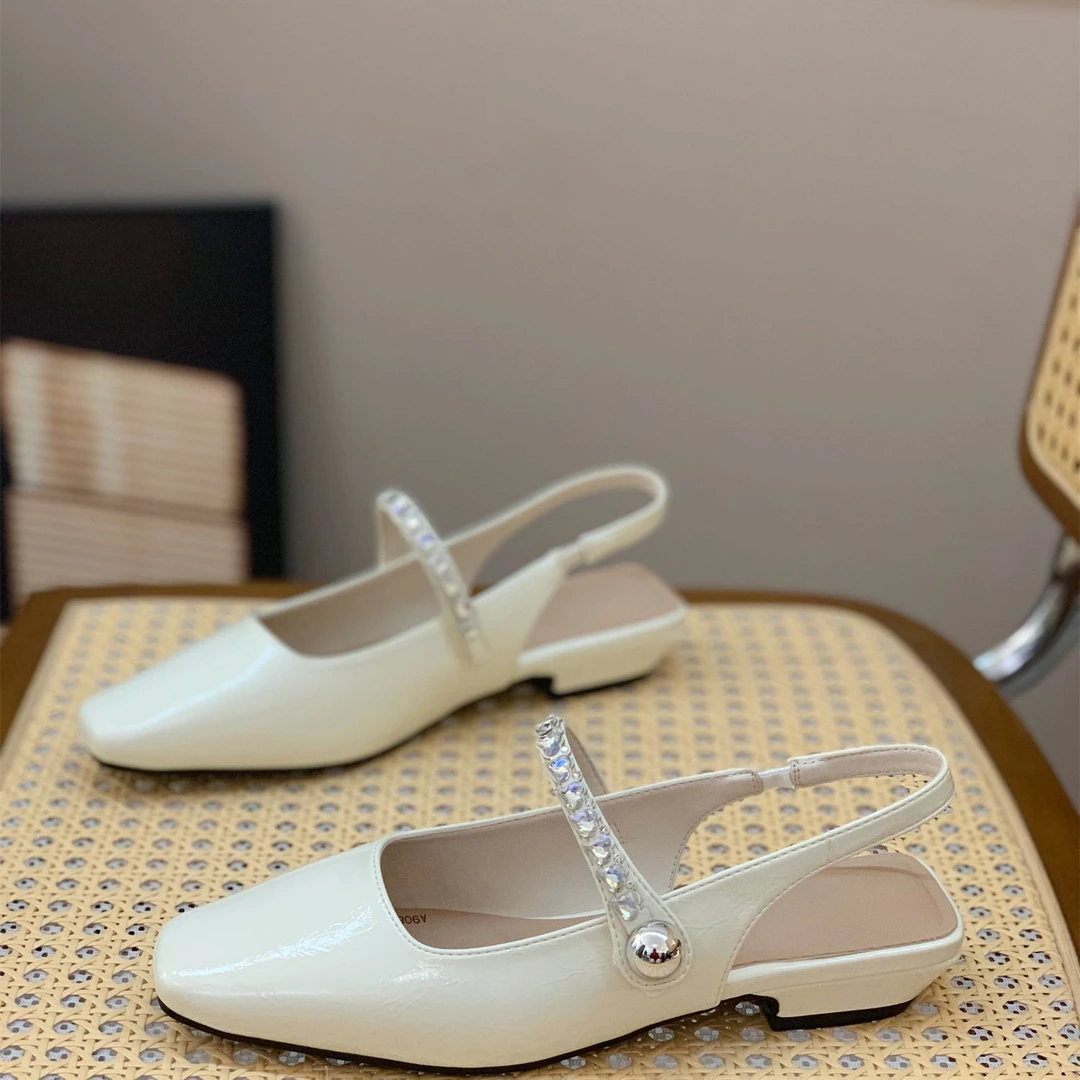 小香风平底包头后空凉鞋女2025夏季新款气质鞋子女ins潮牌百搭