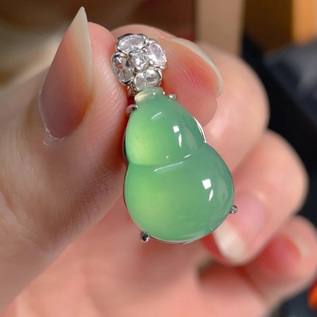 翡翠银S925镶嵌吊坠(不含链)