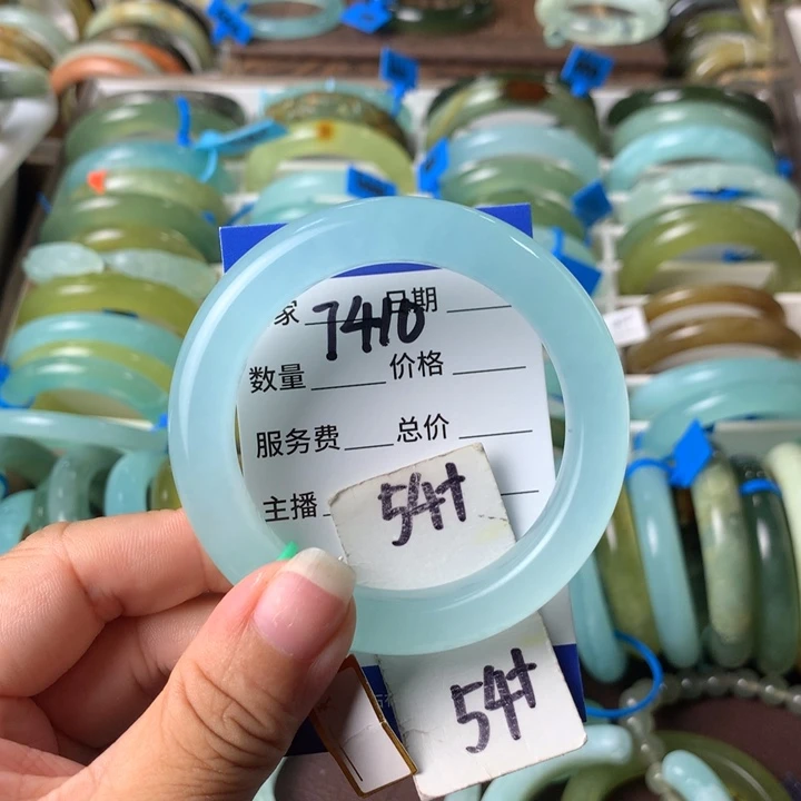 未镶嵌蛇纹石玉手镯7410