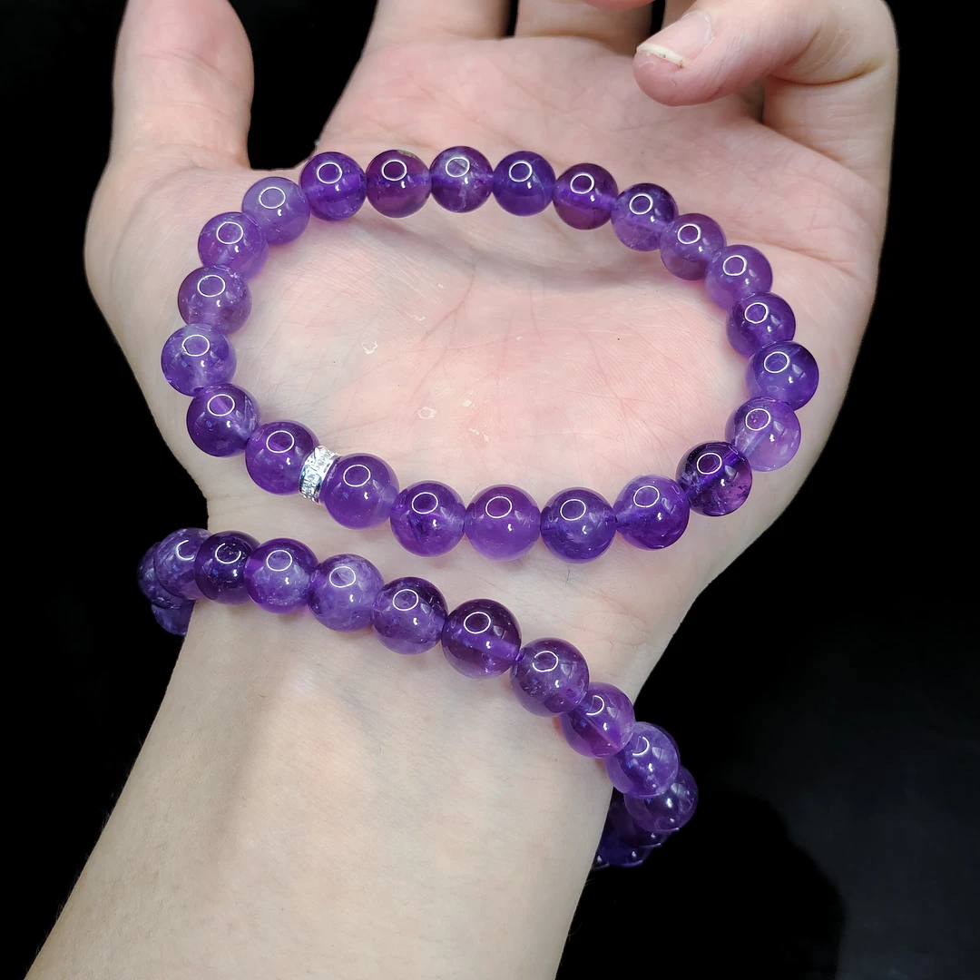 【东北哥精选】紫水晶单圈手串Z12【多样性发其一】约8mm