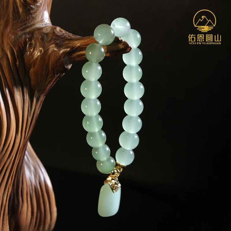 冰透湖水绿【百元补贴】卓越竹绿设计无事牌复古手串595
