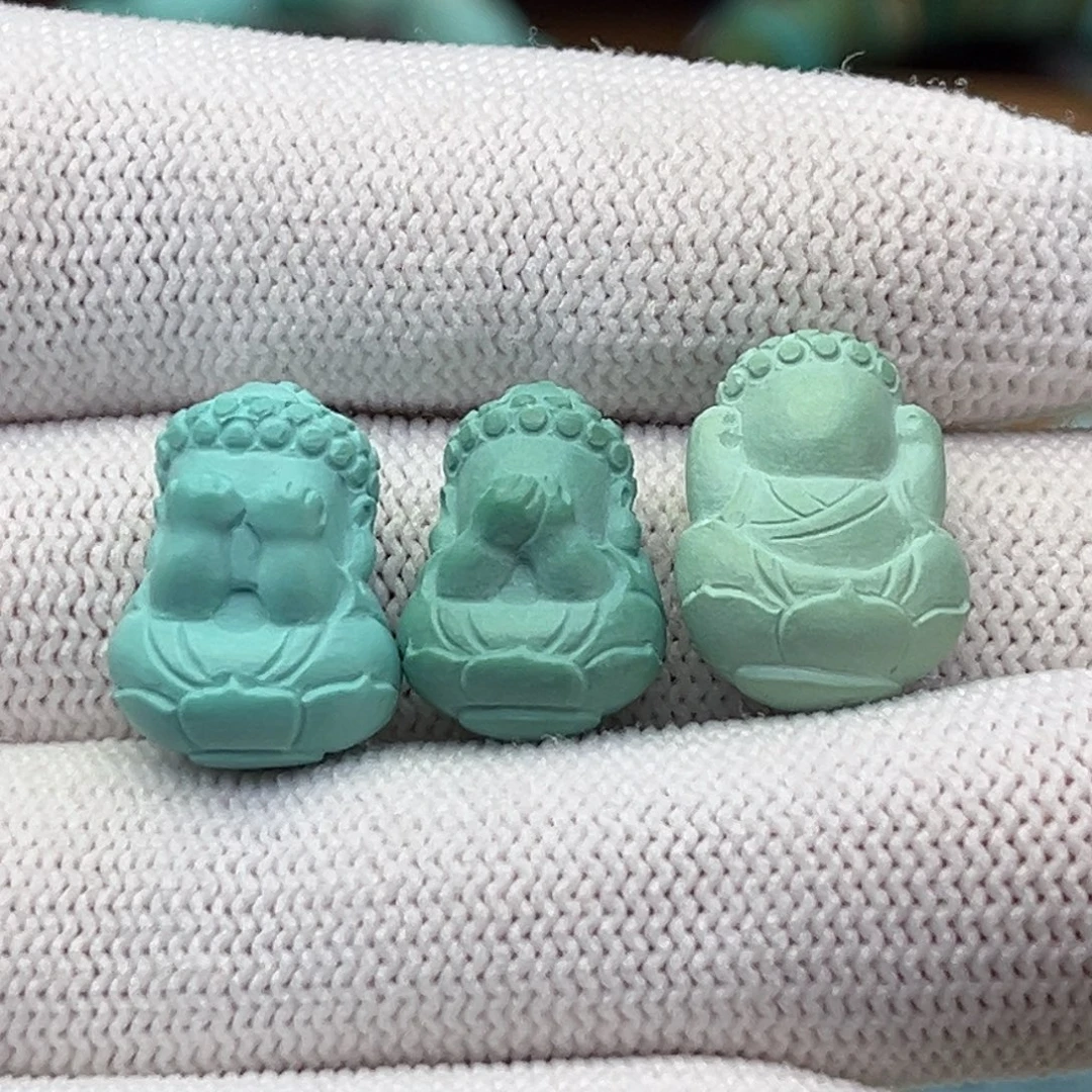 绿松石未镶嵌珠宝奇石三不佛
