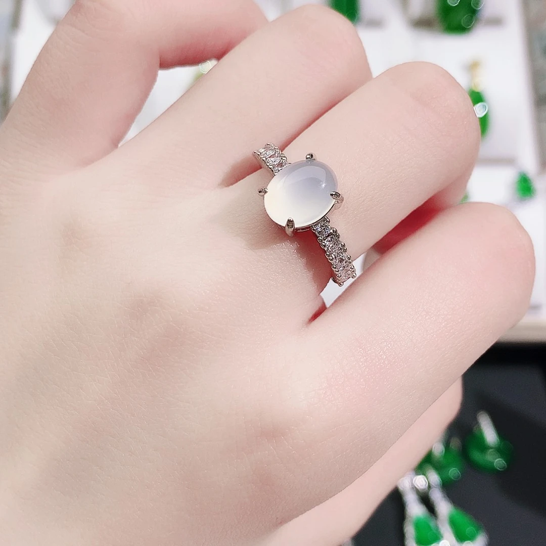 玛瑙/玉髓项链未镶嵌纯天然珠宝玉石白冰鸽子蛋戒指999