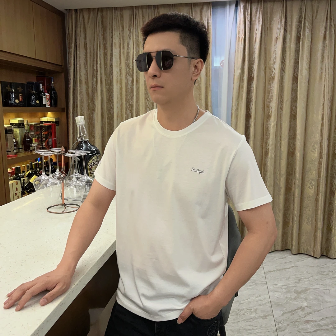 2025夏季男士新款潮流图案字母印花上衣时尚短袖T恤高品质57703