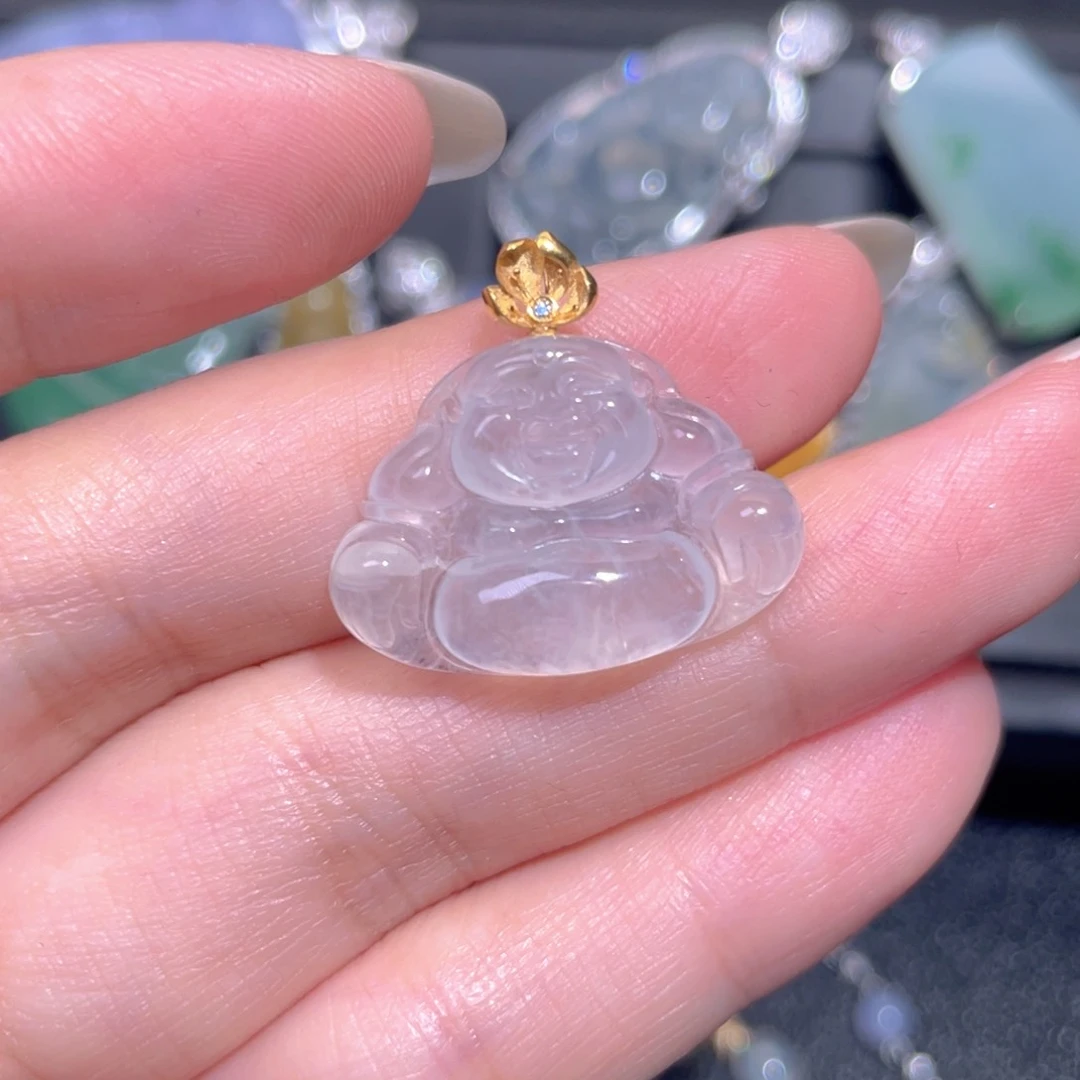 颈饰18K金镶嵌翡翠翡翠