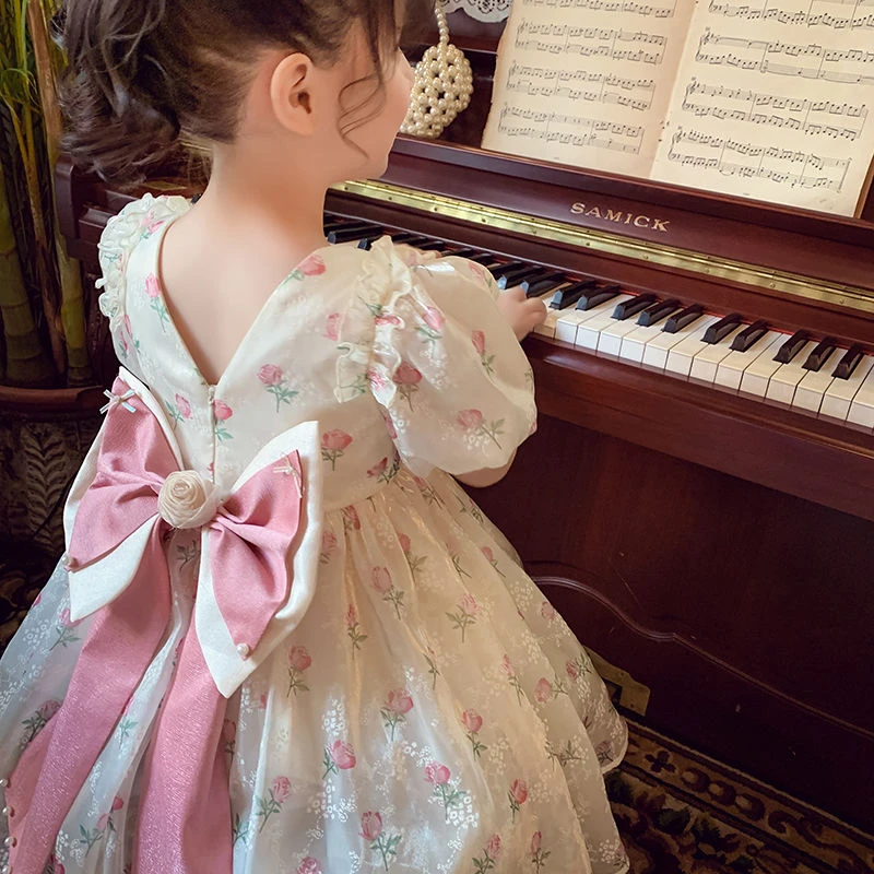 童装女童裙子夏装2024新款中大童儿童洋气时髦女孩夏款连衣裙