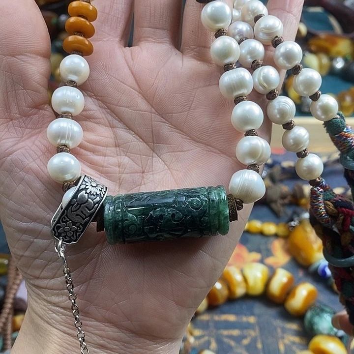 翡翠未镶嵌项链项链