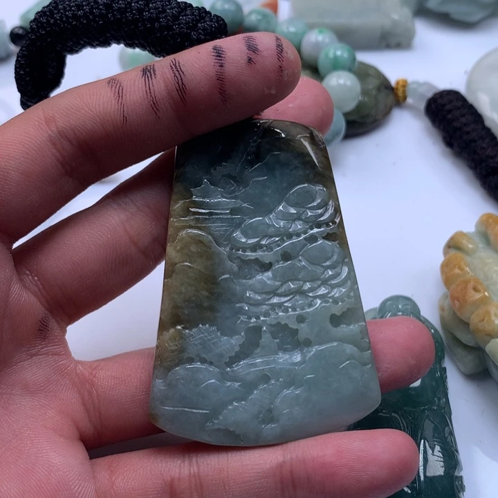 颈饰未镶嵌翡翠保真天然a货翡翠