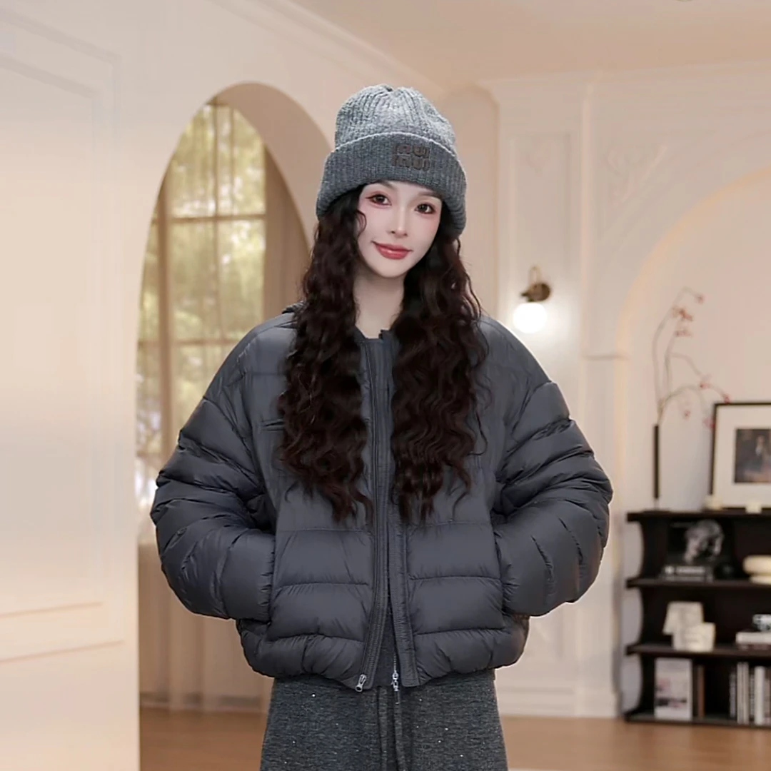 【YY·studio】A圆领羽绒服女冬季新款长袖保暖面包服外套7016