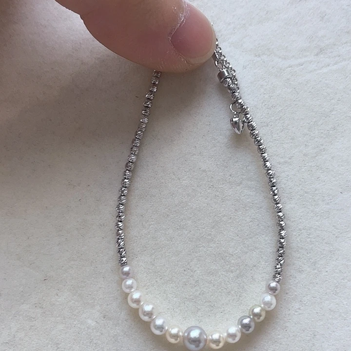 海水珍珠银S925镶嵌手绳