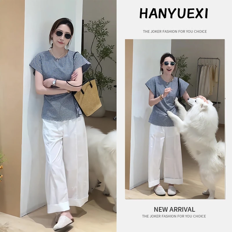 夏季一整套女装2025年新款韩版休闲宽松时尚短袖上衣休闲裤两件套